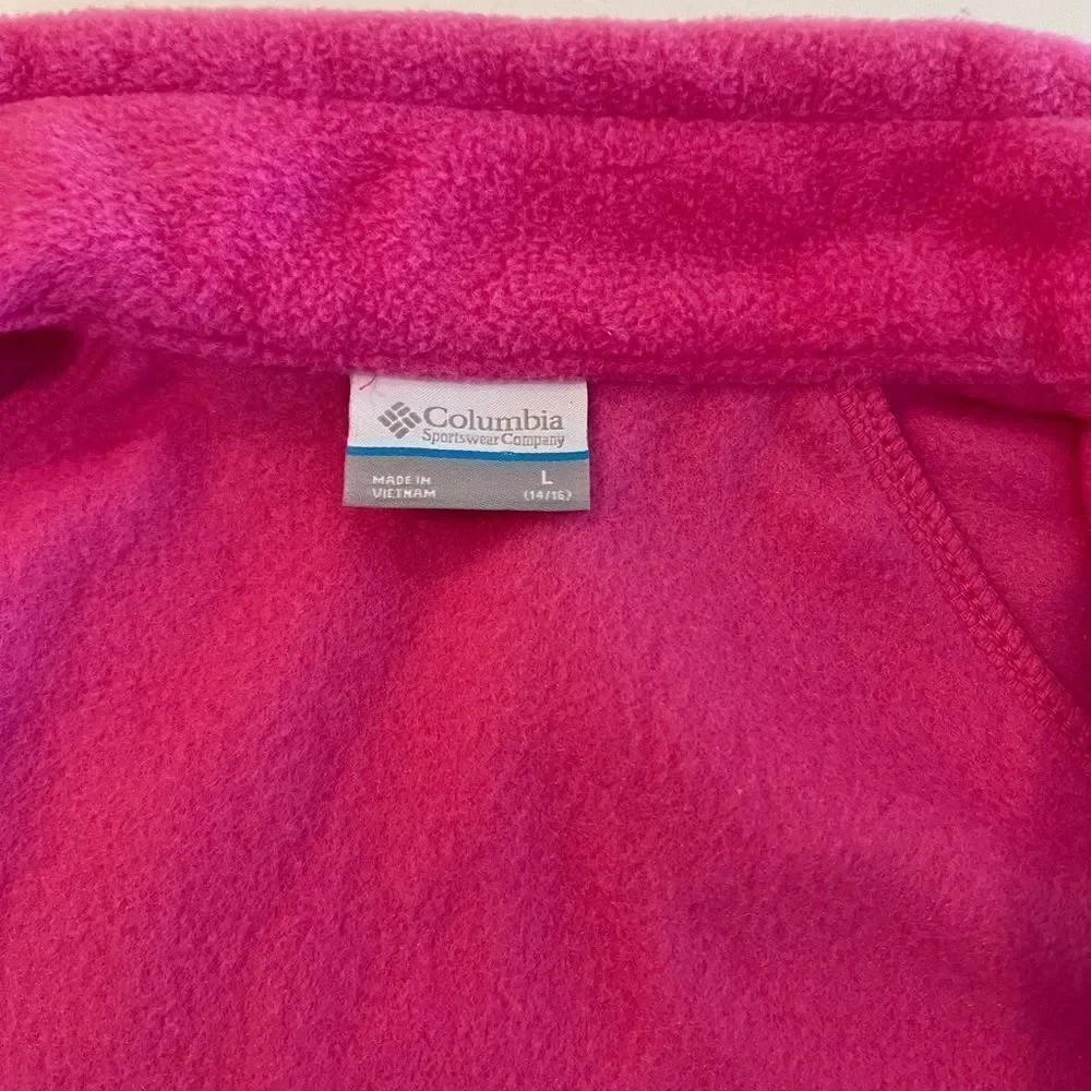 Columbia Benton Springs Fleece zip up Jacket pink youth size L 14-16